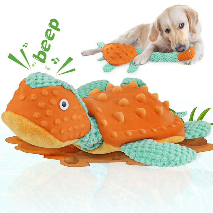 Turtle Tug & Squeak Large Dog Toy