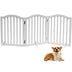 Wooden Dog Gate Foldable Pet Fence 23.6Height-White