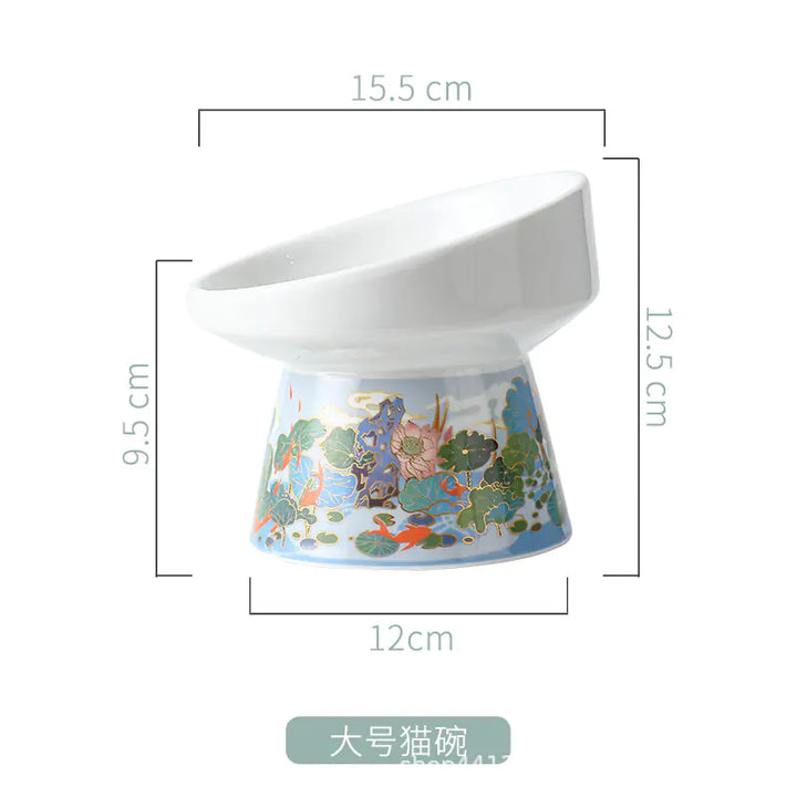 Elegant Anti-Spill Ceramic Cat Bowls