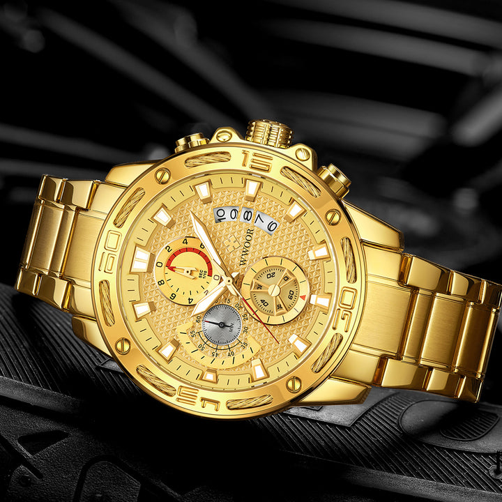 WWOOR 2021 Fashion Mens Watches Top Brand Luxury Gold
