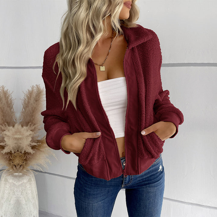Women's Wear Solid Color Long Sleeve Lapel Berber Fleece Coat